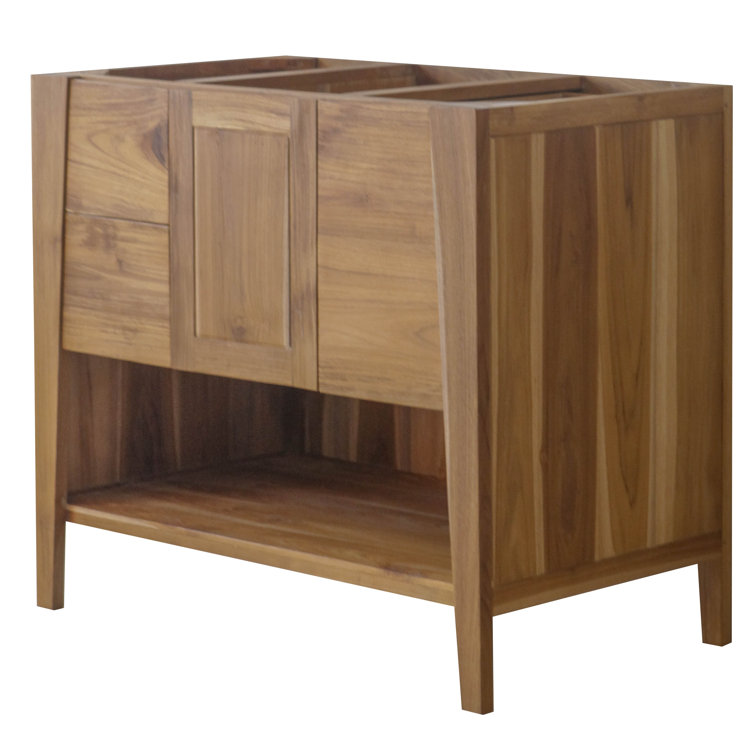 EcoDecors Significado Solid Teak 36" Single Bathroom Vanity Base Only